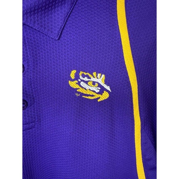 Nike LSU Tigers Shirt Mens Large Purple Dri Fit Polo Football NCAA - Picture 3 of 11